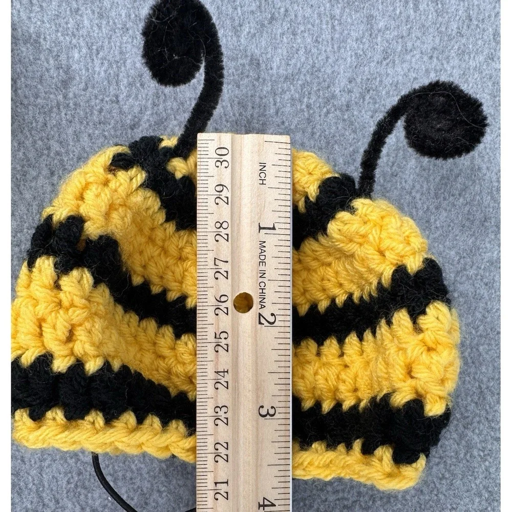 Dog Sweater Hat Set Small‎ Bumblebee Costume Outfit Handmade Crochet